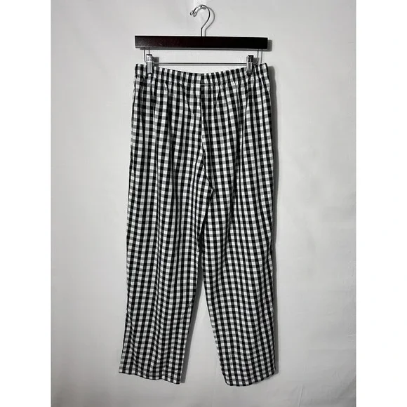 Keith Haring Pajama Set Womens Medium Black Gingham Check Heart Love Cotton - Picture 7 of 15